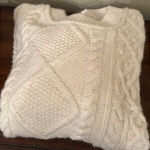 Free People Winter White Cable Knit Tunic Sweater NWT — XS